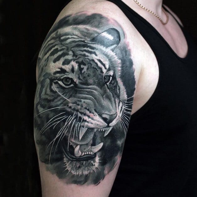 14+ Best Shoulder Tattoo Designs – Tiger Tattoo Ideas - PetPress