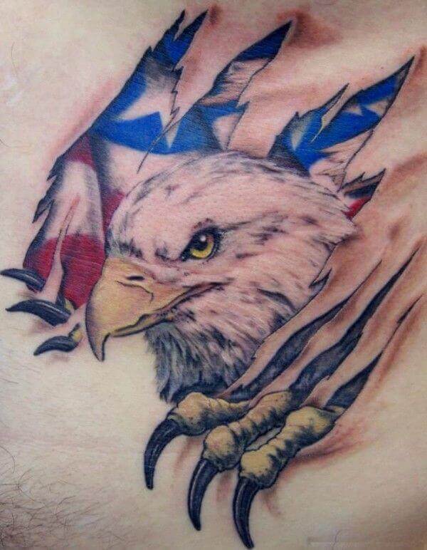14+ Best Bald Eagle With American Flag Tattoo Designs - PetPress