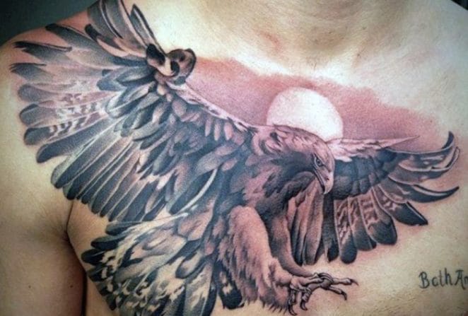 eagle chest tattoo outline