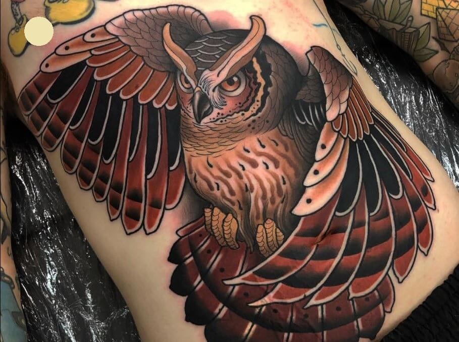 12+ Cool Owl Stomach Tattoo Designs and Ideas - PetPress