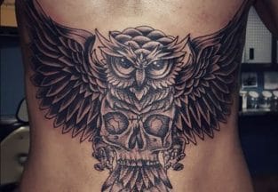 12+ Cool Owl Stomach Tattoo Designs and Ideas - PetPress
