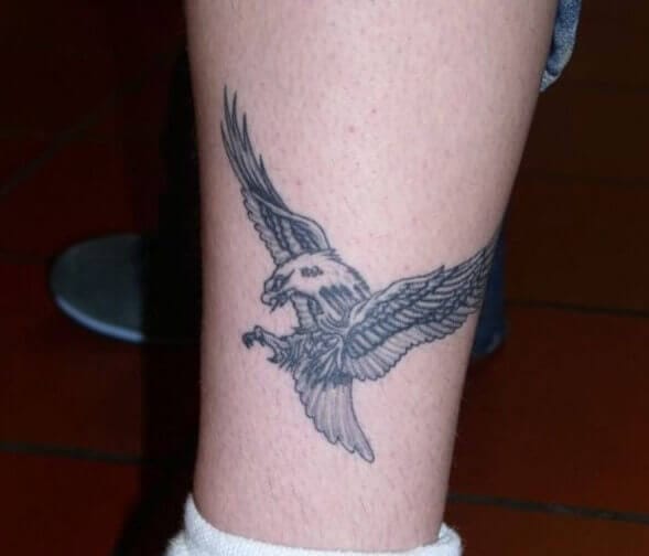 Eagle Tattoo on Leg | Geometric tattoos men, Leg tattoo men, Leg tattoos  small