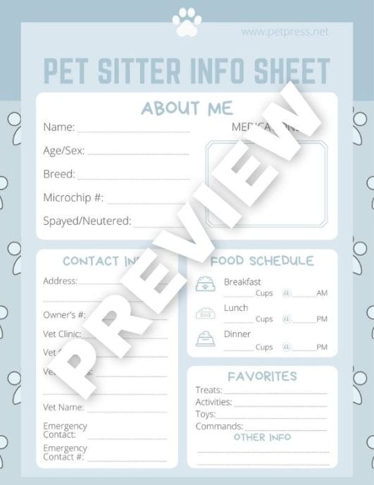 5 Best Pet Sitter Printables to Download: Free Pet Sitter Checklist