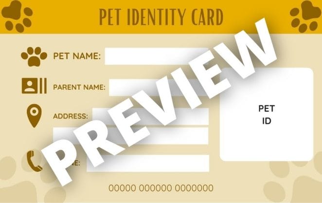 Free Printable Pet Id Card