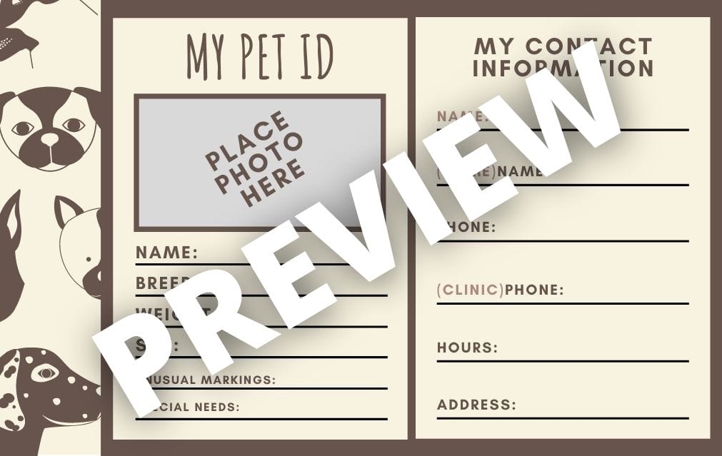 8 Best Pet ID Card Templates: Free Printables 8 Best Pet ID Card Templates: Free Printables