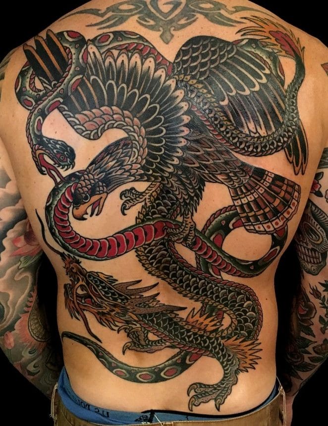 Dragon and snake