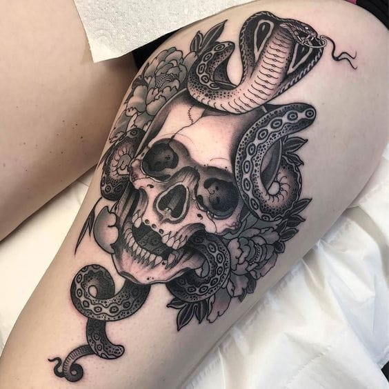 snake-and-skull tattoo