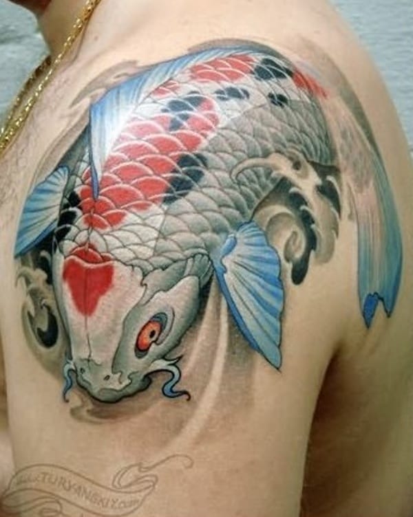 white koi tattoo