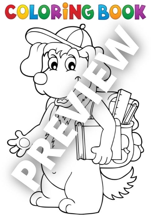 Traveling Dog Coloring Printable