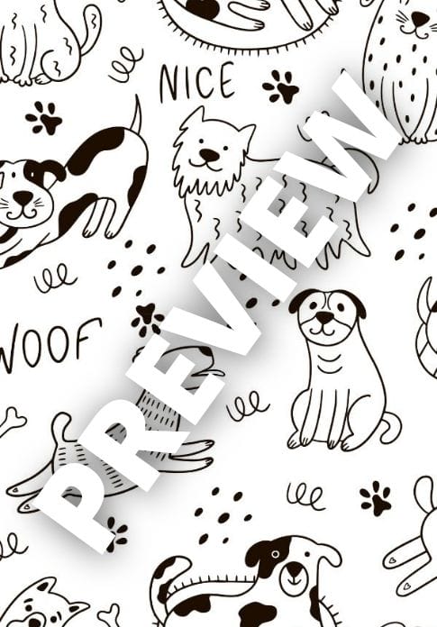 Dog Bookmark Coloring with Dogs