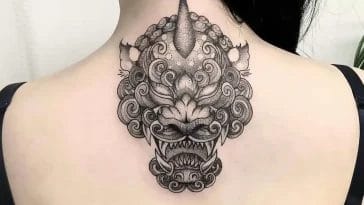 back foo dog tattoo