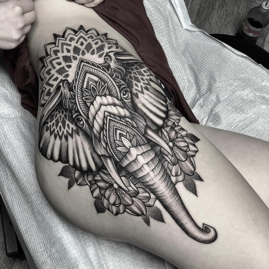 elephant spirit animal tattoo design