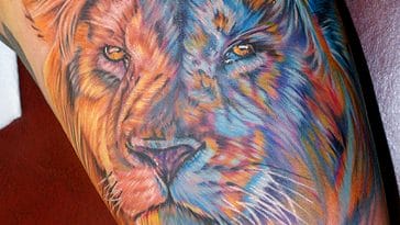 lion spirit animal tattoo design