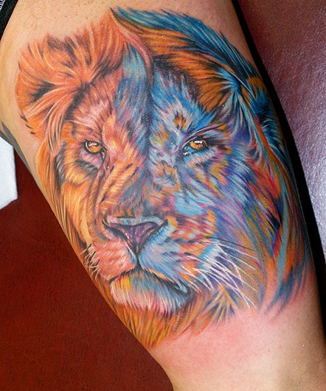 lion spirit animal tattoo design