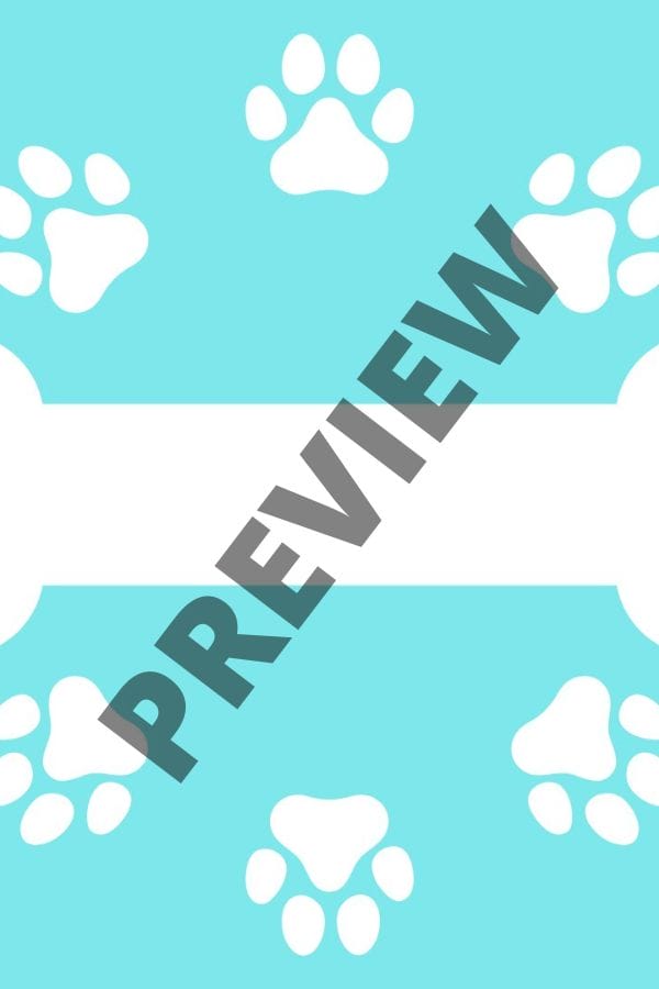 Dog Bone & Paws Sticker printable
