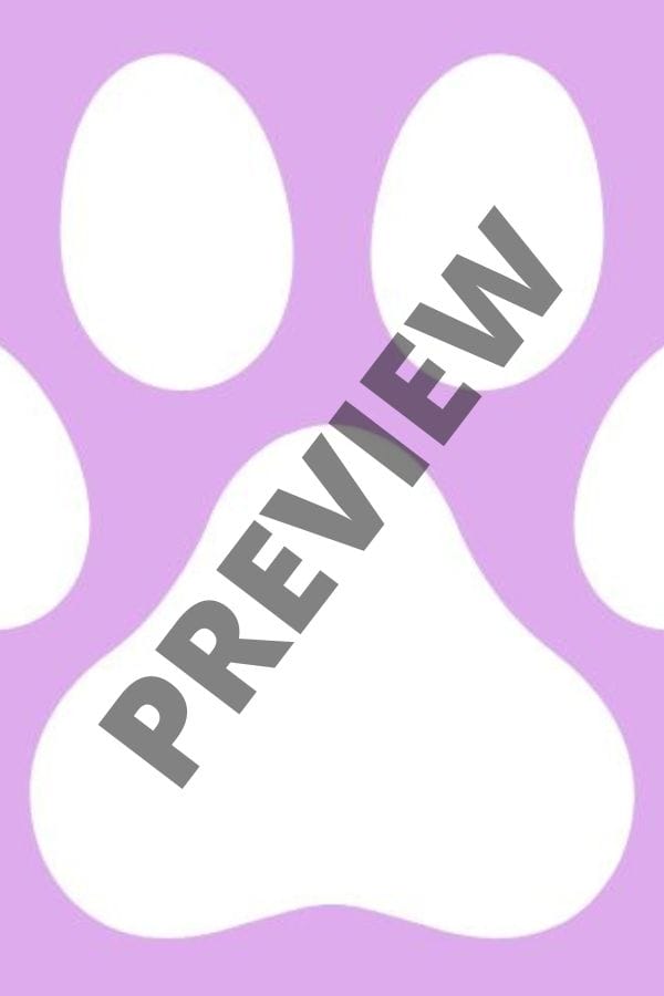 Violet Minimalist Dog Paw Printable preview