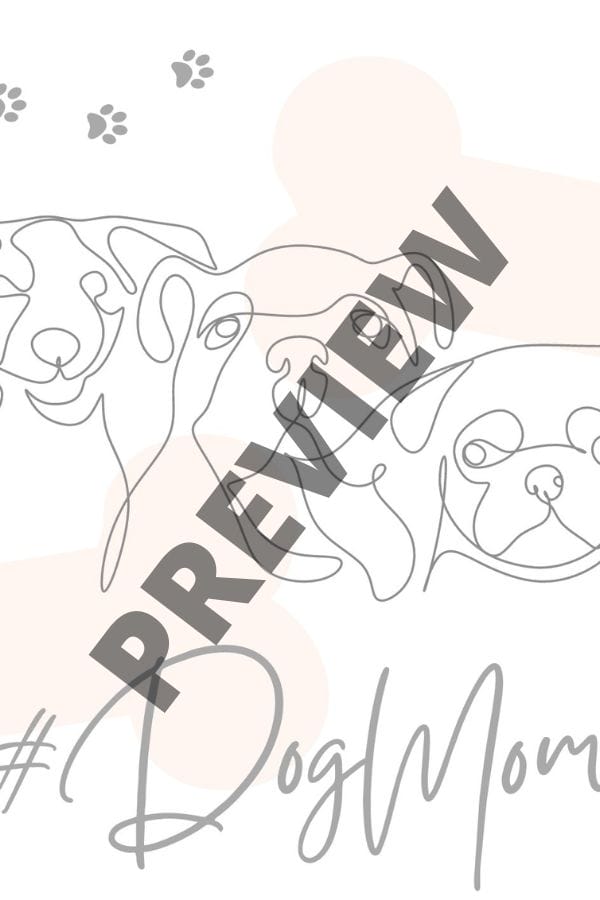Multiple Dogs Mom Paw Printable preview