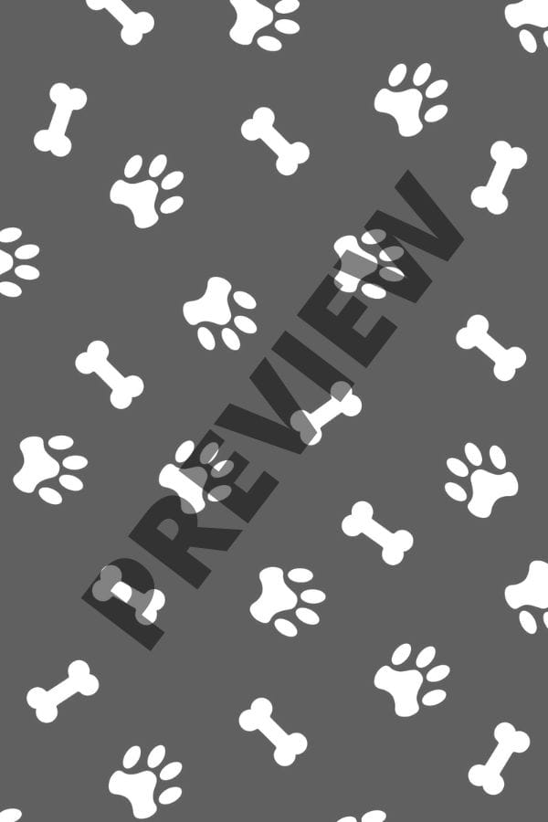 Dog Bone & Paw With Black Background