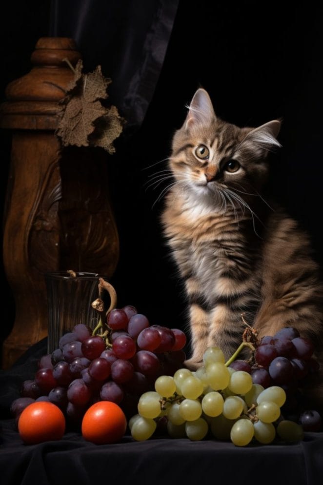cat_and_Grapes_and_raisins