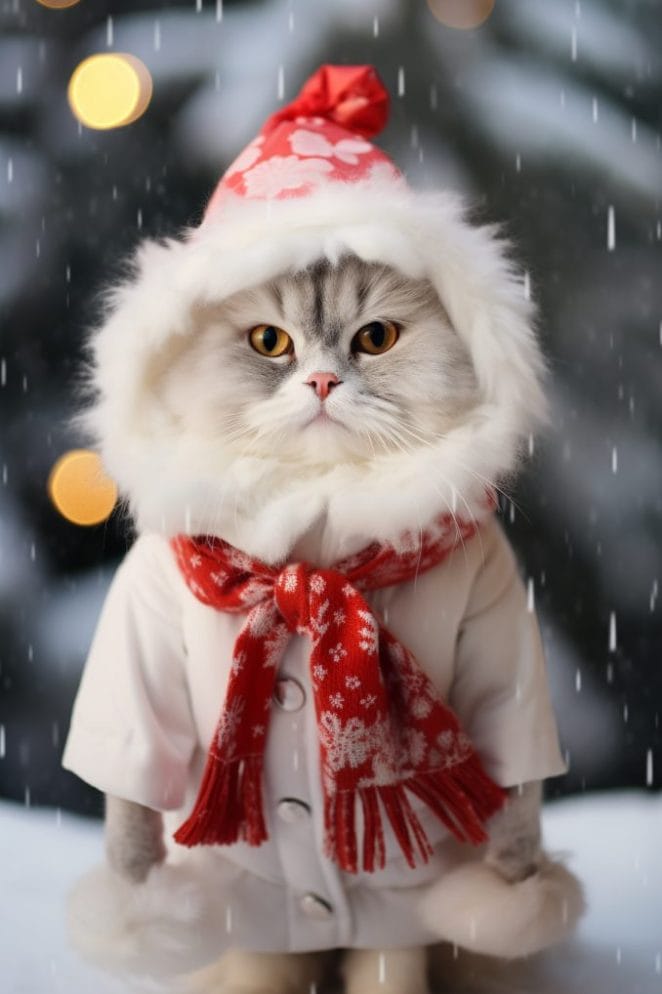cat_wearing_Snowman_costume