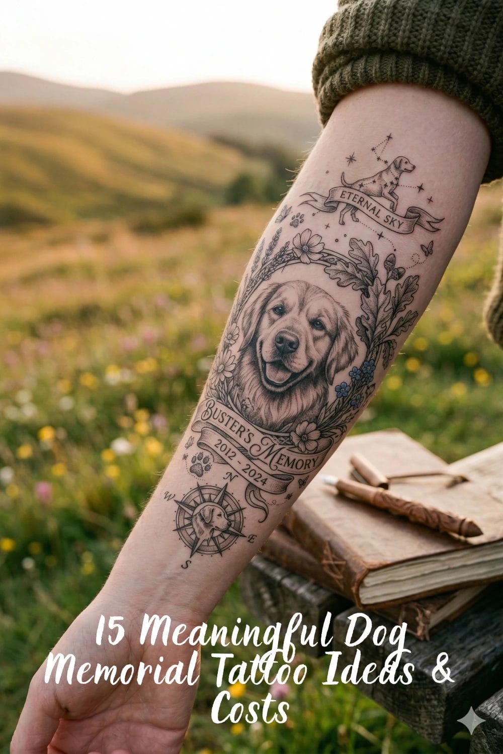 15 Meaningful Dog Memorial Tattoo Ideas & Costs