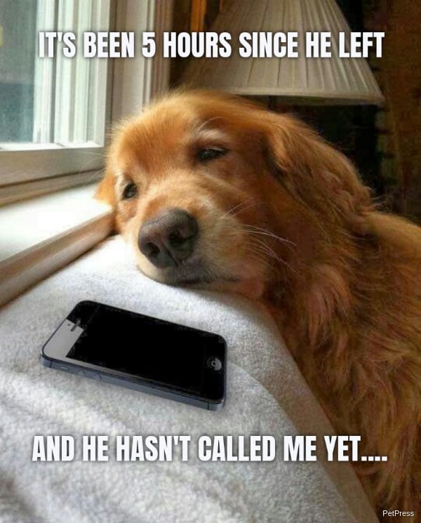 IT'S BEEN 5 HOURS SINCE HE LEFT AND HE HASN'T CALLED ME YET....