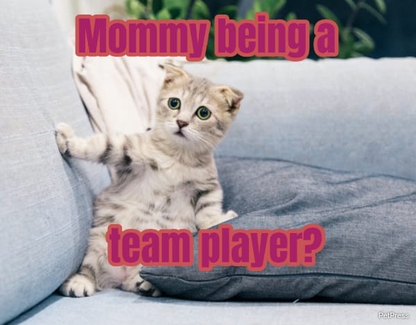 Mommy being a... team player?